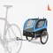 Dog Bike Trailer Foldable Pet Cart with 3 Entrances for Travel-Blue